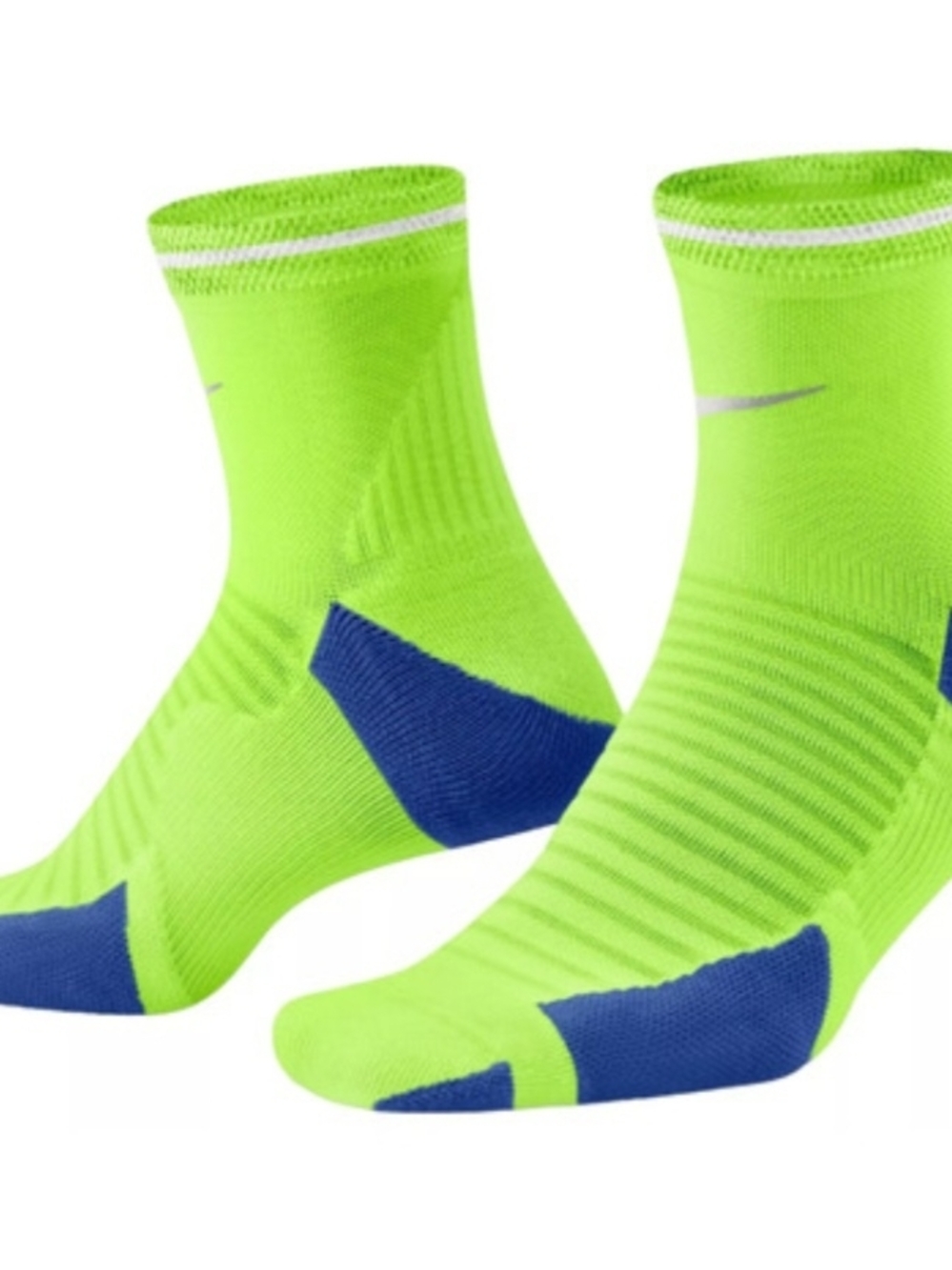 Nike Spark Cushioned Dri-fit Running Crew Sock In Volt Yellow Mens 10-11.5